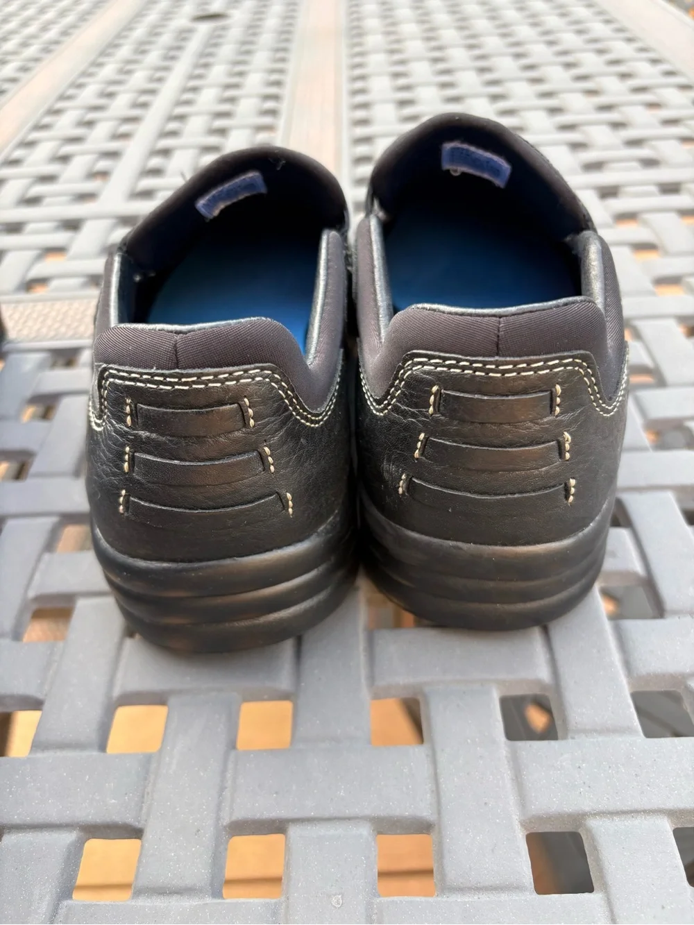 Ladies Black Leather Casual Slip-On Loafers